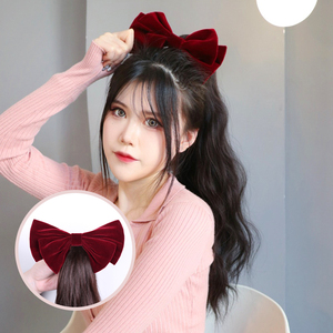 可菲儿蝴蝶结马尾假发女仿真发扎头发高抓夹少量轻自然低扎轻薄夏