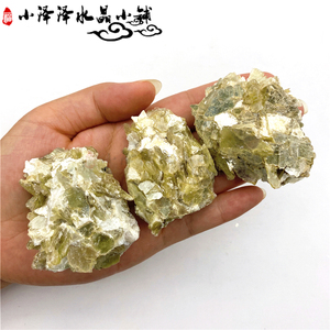 天然金黄色云母原石宝石摆件标本石矿石透体水晶原矿diy教学收藏