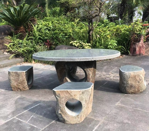 石凳天然大理石圆桌椅庭院别墅家用摆件户外园林公园石头桌子51人付款