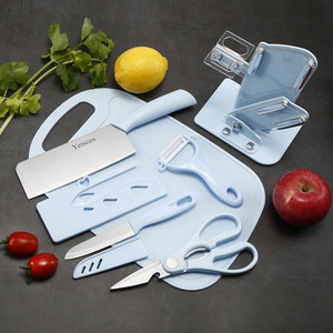不锈钢刀具六件套装 厨房全套切菜刀粘板水果刀组合 宝宝辅食刀具