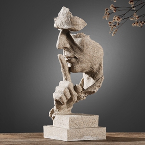 沉默是金创意工艺品小摆件复古酒柜办公室客厅家居装饰品简约现代