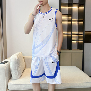 耐克顿背心篮球服套装男夏季冰丝速干球衣青少年大码运动服两件套