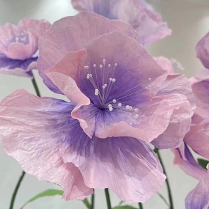 新款紫色手揉纸花套装大型手工假花组合商场美陈道具纸艺花成品