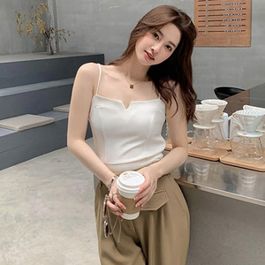 白色一字肩小吊带背心女内搭内衣打底外穿美背防走光抹胸裹胸上衣