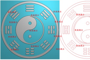 浮雕图 精雕图 灰度图 98hdm 雕刻图 挂件 jdpbmp 圆牌 太极 八卦