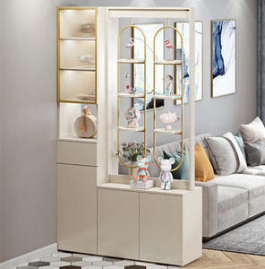 玄关柜装饰柜厅客厅门厅组合轻奢玻璃门现代简约玻小户型鞋柜隔断