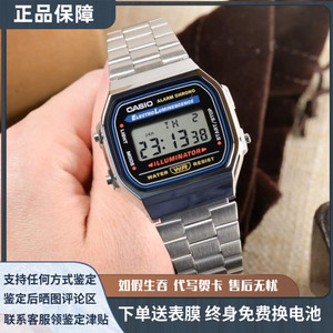 卡西欧手表小方块复古电子男表casio小银块a168/a158w/a159