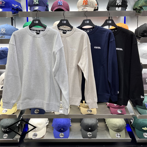 fm韩国专柜正品代购 new era纽亦华秋季新款纯色圆领百搭卫衣加绒