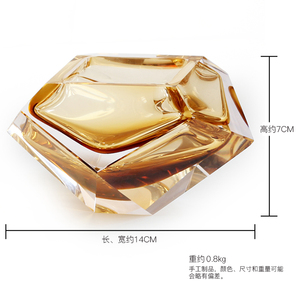 L钻石形个性礼品烟灰缸创意时尚高雅水晶玻璃烟缸客厅情人节礼物