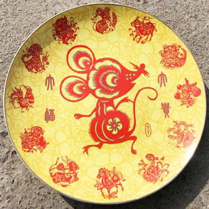 2021牛年中式牛气冲天摆件陶瓷盘子日历盘挂盘坐盘工艺品纪念盘