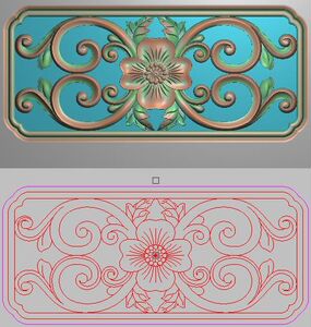 新款精雕图灰度图浮雕图jdp牡丹洋花通花镂空小围板花板168x76