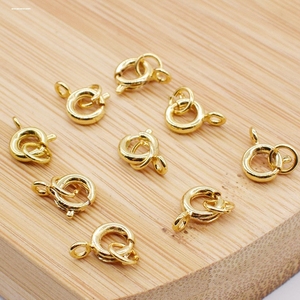 项链锁扣手链扣连接扣弹簧扣头18k黄金配件链子扣环