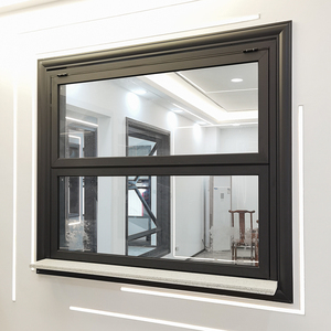 定制美式上下提拉窗无框上下折叠窗阳台铝合金玻璃电动折叠提升窗