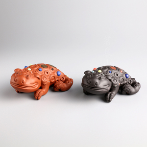 laomao0678淘宝舞狮人张爱成名家原创作品天龙地虎紫砂茶宠摆件创意