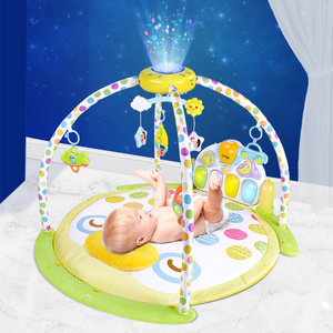 谷雨脚踏钢琴婴儿健身架器新生儿宝宝游戏毯玩具0-1岁3-6-12个月