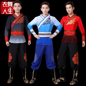 2024新款打鼓服演出服男成人中国风民族舞蹈舞龙舞狮腰鼓秧歌服装
