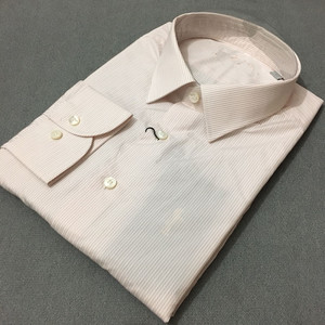 蓝豹/lampo男士春秋粉色条纹正装衬衫 商务正装 修身系列仅42