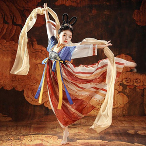 女童敦煌飞天汉服儿童唐朝西域公主超仙古代风古典舞蹈表演出服装