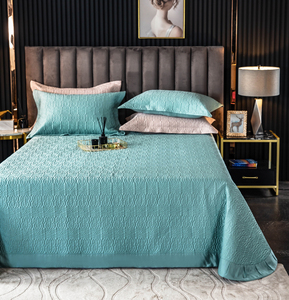 高档冰丝60支兰精天丝床盖单件夏季薄款奢华大气榻榻米三件套铺床