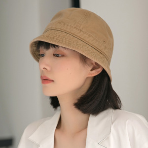 夏季短檐渔夫帽女短发适合水桶帽遮阳防晒帽日系韩版百搭文艺盆帽