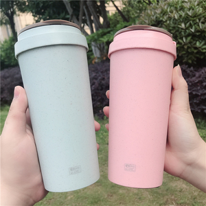 韩版简约麦香杯环保双层创意麦秸秆水杯个性学生男女便携随手杯子