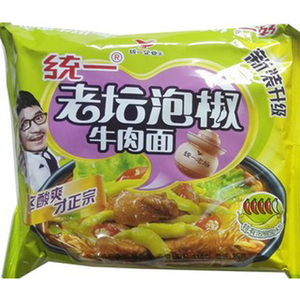 统一100 老坛泡椒牛肉面速食面袋装泡面108g*24包方便面 辣的过瘾