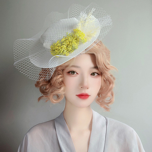 中世纪女士舞会表演宴会花发饰 欧美风影楼婚纱拍摄服装配饰礼帽