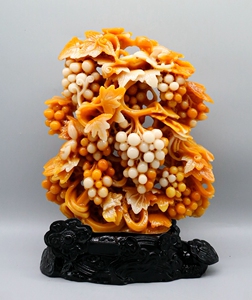 仿寿山石雕刻山水摆件家居玉石工艺品礼品收藏摆件 子孙万代