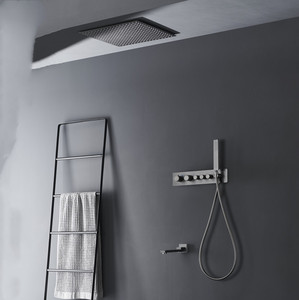 汉斯格雅官方旗舰店入墙式花洒恒温枪灰色全铜滑杆暗藏式花洒套装