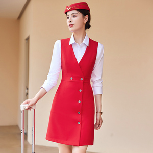 打军鼓服装女锣鼓队仪仗队婚庆乐队表演服套装马甲连衣裙演出服红