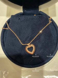 fred费雷德 prettywoman小号玫瑰金钻石爱心项链 密钻锁骨链单钻