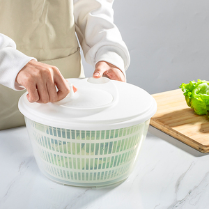 家用蔬菜脱水器甩干机半自动洗菜盆沙拉水果沥水篮厨房手动甩水盆