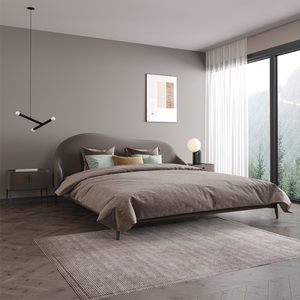 北欧软靠绒布现代简约轻奢双人1.8米小户型主卧软床ins风格婚床