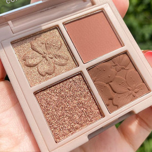 novo四色眼影盘ins超火大地色哑光闪粉珠光防水 平价学生小盘便携