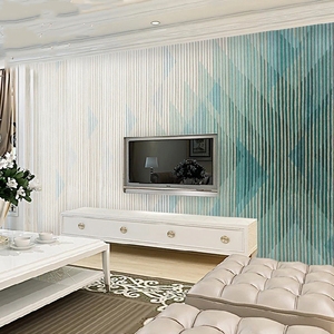 5D北欧几何图形电视背景墙纸8D简约现代沙发壁纸客厅卧室蓝白墙纸