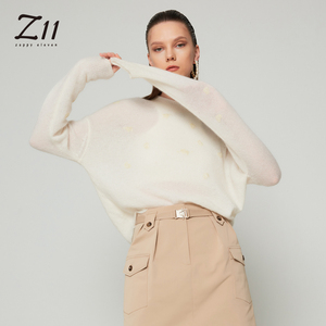 女装秋冬季新款v领复古提花民族风宽松廓形古着套头毛衣z11旗舰店