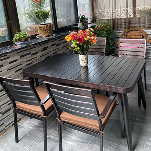 户外桌椅铁艺庭院花园别墅铝合金家用休闲家具铸铝室外桌椅组合