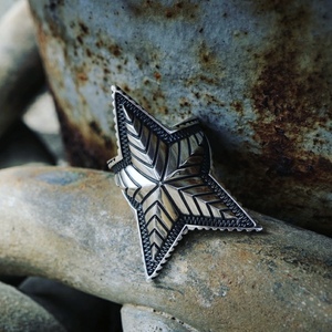 codysanderson 弧形大星星戒指925纯银 cody大五角星戒余文乐同款