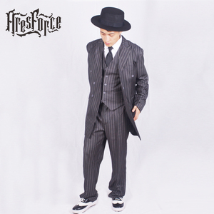 团队popping西装外套男衣服locking演出服西服街舞表演机械舞服装