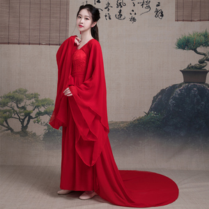 初姗古装仙女广袖拖尾飘逸中国风套装抹胸襦裙白芷汉服唐装演出服