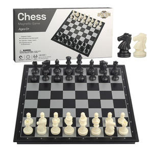 儿童玩具游戏棋32ＣＭ大号折叠棋盘底部加绒布黑白色磁性国际象棋