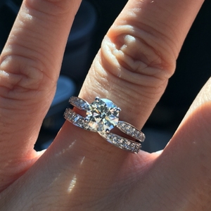 tiffany专柜正品代购1克拉harmony款pt950铂金求婚钻戒指纽约直邮