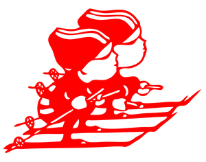 e324冰雪运动虎年北京运动会窗花儿童学生刻纸滑雪中国风剪纸成品