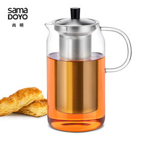 尚明正品 茶具不锈钢过滤泡茶壶 飘逸杯耐热玻璃泡茶杯s046