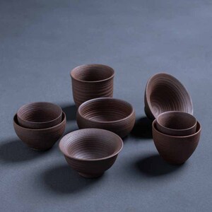 粗陶日式无釉茶杯单杯茶碗个人杯陶瓷普洱品茗杯斗笠杯茶盏小茶碗