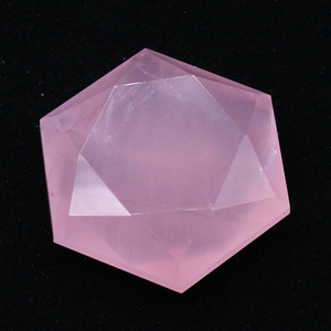易晶缘天然粉晶六芒星摆件大号六角形水晶把玩件漂亮石头女士礼品