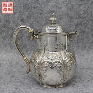 西洋古董1850-1899年沃克和霍尔酒壶纯银制咖啡壶茶水壶摆件收藏