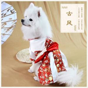 小狗狗衣服古风秋冬薄款泰迪比熊博美小型犬幼犬猫咪汉服唐装宠物