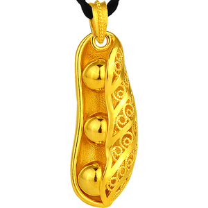 999足金黄金花生吊坠男女纯金镂空长生果挂坠个性时尚送生日礼品