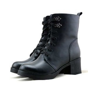 3515强人皮鞋女2017新款冬季正品女式军靴特种兵女军靴真皮羊毛靴